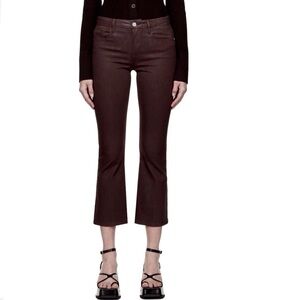 FRAME Le Crop Mini Coated Bootcut Jeans Brown Size 25